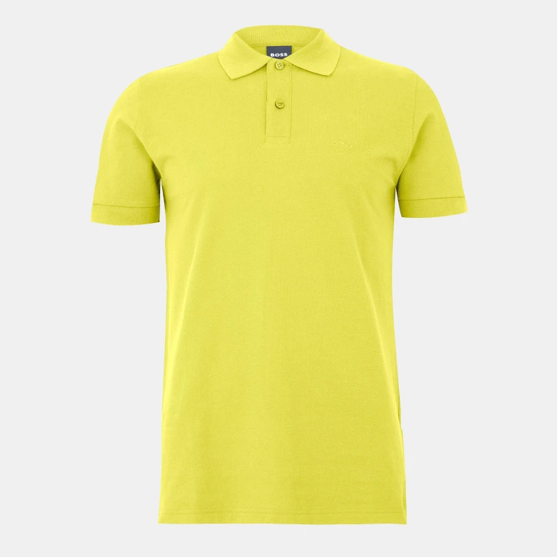 Image of Boss Mens Pallas Cotton Short Sleeve Polo Shirt Bright Green male Small