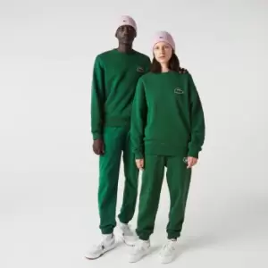 Image of Unisex Lacoste Loose Fit Crocodile Badge Sweatshirt Size 3 - S Green