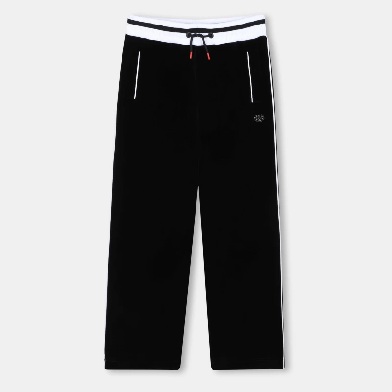 Image of Hugo Kids Open Cuff Fleece Joggers Black 09B female 8Y