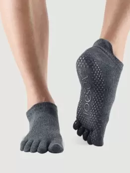 Image of ToeSox Low Rise Full Toe Womens Yoga Socks - Charcoal