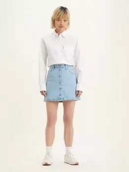 Image of Buttonfront Skirt - Blue