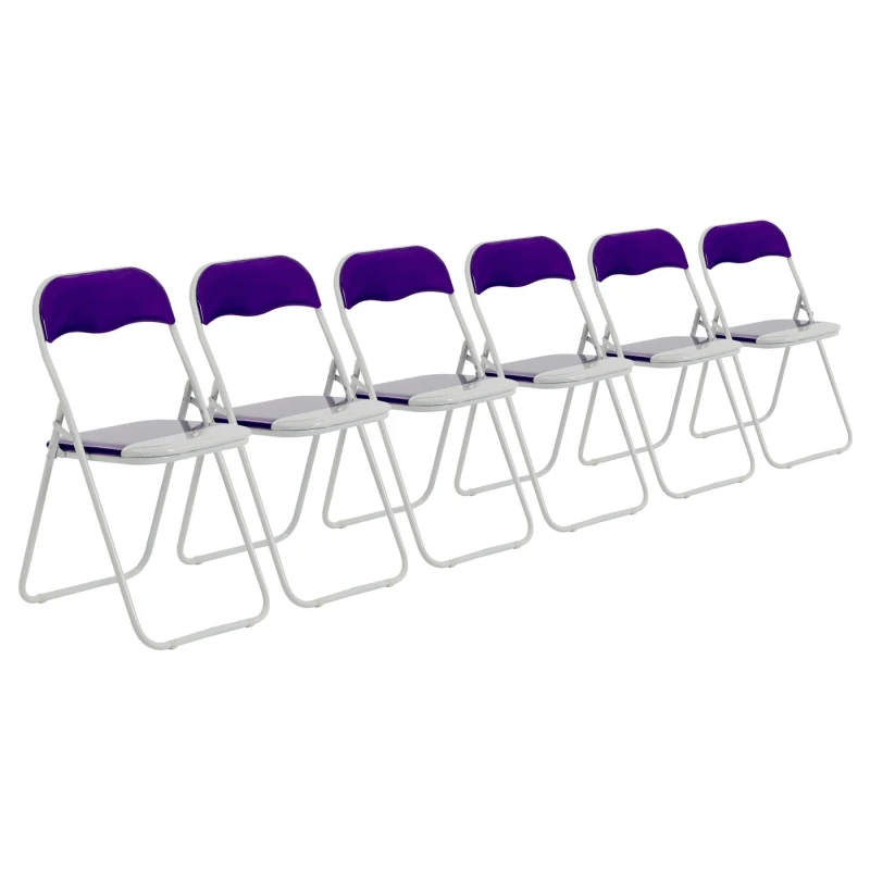 Image of Harbour Housewares Coloured Padded Folding Chairs - Purple - Pack Of 6