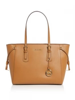 Image of Michael Kors Voyager Medium Topzip Tote Bag Tan