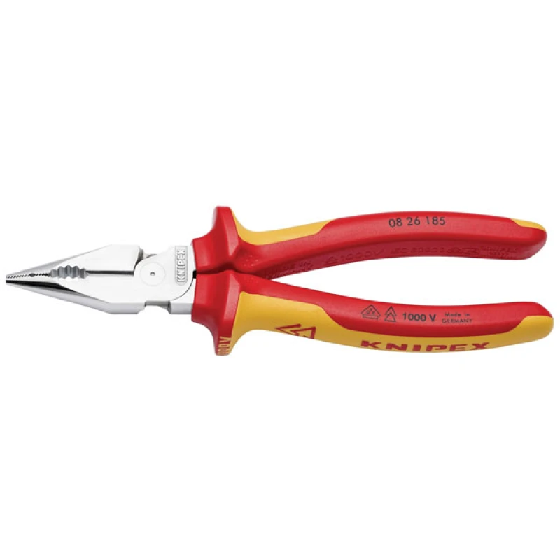 Image of Knipex 08 26 VDE Needle Nose Combination Pliers 08 26 185 Length: 185mm