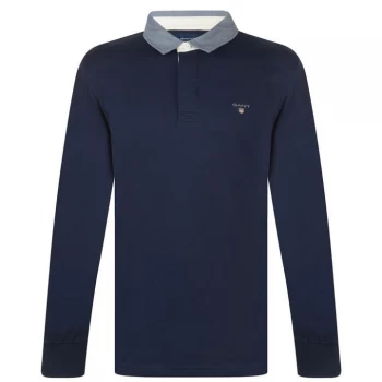 Image of Gant Plain Rugby Polo Mens - Blue 433