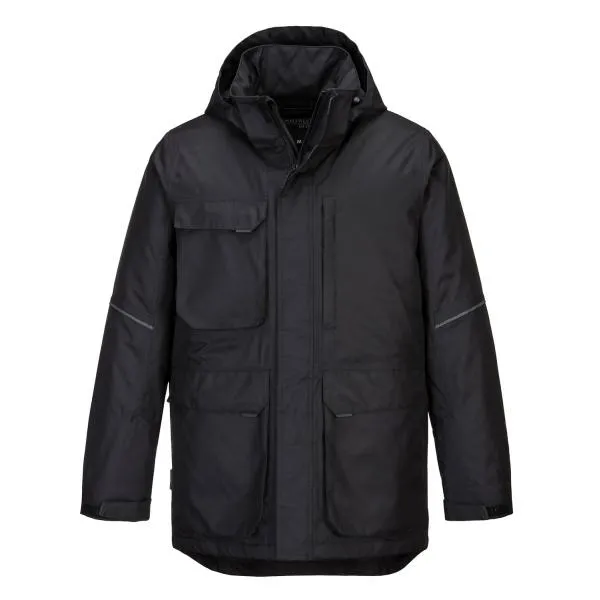 Image of Portwest KX3 Mens Parka Jacket KX360BKRM Colour: Black