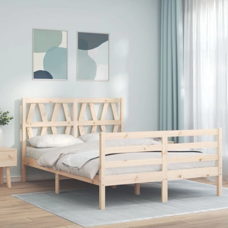 Image of VIDAXL Bed Frame without Mattress Small Double Solid Wood Vidaxl 8720845995164