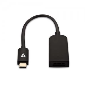 Image of V7 Black USB Video Card USB-C Male to HDMI Female Slim