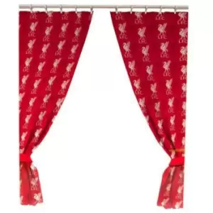 Image of Liverpool FC Crest Curtains (One Size) (Red) - Red