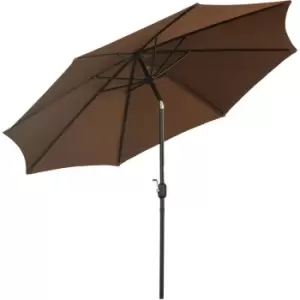 Image of Outsunny - 3(m) Patio Umbrella Outdoor Sunshade Canopy w/ Tilt & Crank Coffee - Coffee