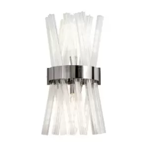 Image of Luminosa Lighting - Luminosa 2 Light E14, Wall Light E14, Polished Nickel , Clear Glass