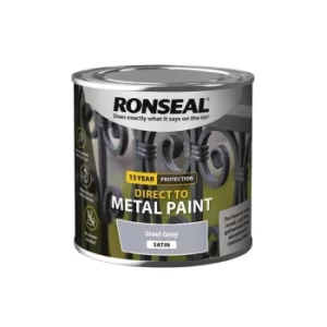 Image of Direct to Metal Paint Steel Grey Satin 250ml RSLDTMSGS250