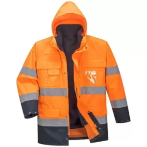 Image of Portwest S162ONRL - sz L Hi-Vis Lite 3 in 1 Jacket - Orange/Navy - Orange/Navy