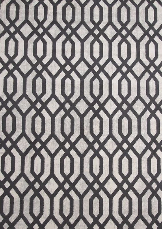 Image of Rugstyle Balletto Heatset Geometric Rug in Silver Size: 200cm x 290cm Silver Unisex 200cm x 290 cm