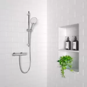 Image of Thermostatic Mixer Bar Shower with Slide Rail Kit & Round Handset - Flow