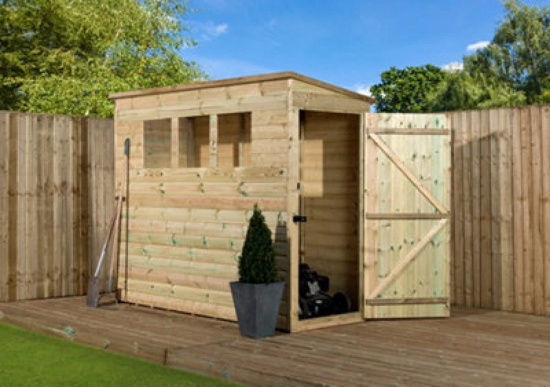 Image of Empire Sheds Empire 2600 Pent 7X3 Pressure Treated Tongue And Groove Wooden Garden Shed Door Right Side Panel (7' X 3' / 7ft X 3ft) (7X3)