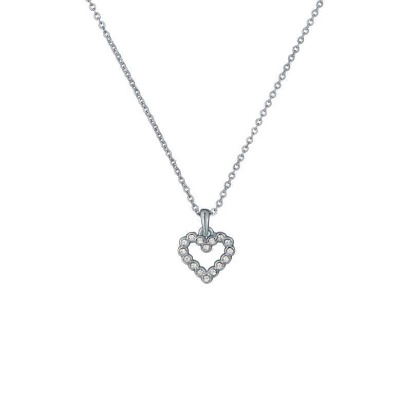 Image of Ted Baker Silver Plated Crystal Halo Heart Pendant Necklace