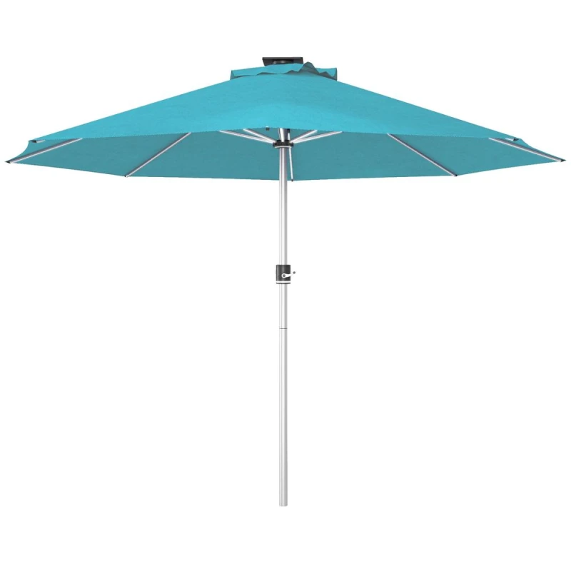 Image of Outsunny Outsunny - 3(m) Solar Powered Garden Parasol with Lights 84D-332V00LB