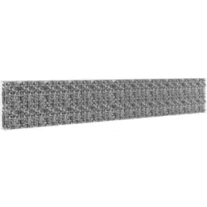Image of Gabion Wall with Covers Galvanised Steel 600x30x100cm Vidaxl Silver