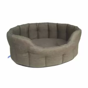 Image of P&L Premium Oval Basket Weave Small Softee Bed - Tweed