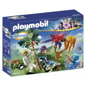 Image of Playmobil Super 4 Lost Island with Alien and Raptor