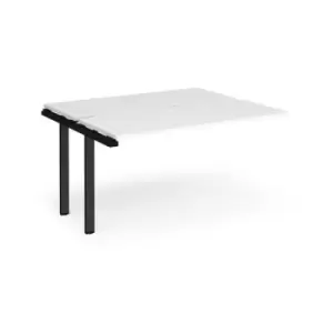 Image of Bench Desk Add On 2 Person Rectangular Desks 1400mm White Tops With Black Frames 1200mm Depth Adapt