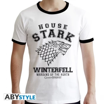 Image of Game Of Thrones - House Stark Mens Medium T-Shirt - White