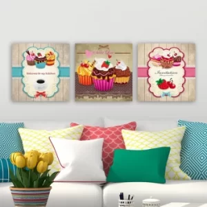 Image of drprc9028 Multicolor Decorative Canvas Painting (3 Pieces)