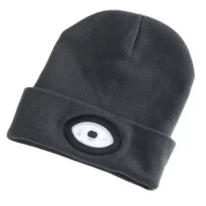 Image of Draper Beanie Hat with Rechargeable Torch, One Size, 1W, 100 Lumens, Grey