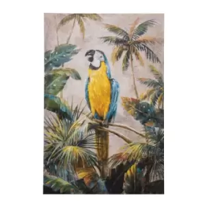 Image of Macaw Art Canvas Yellow/Blue
