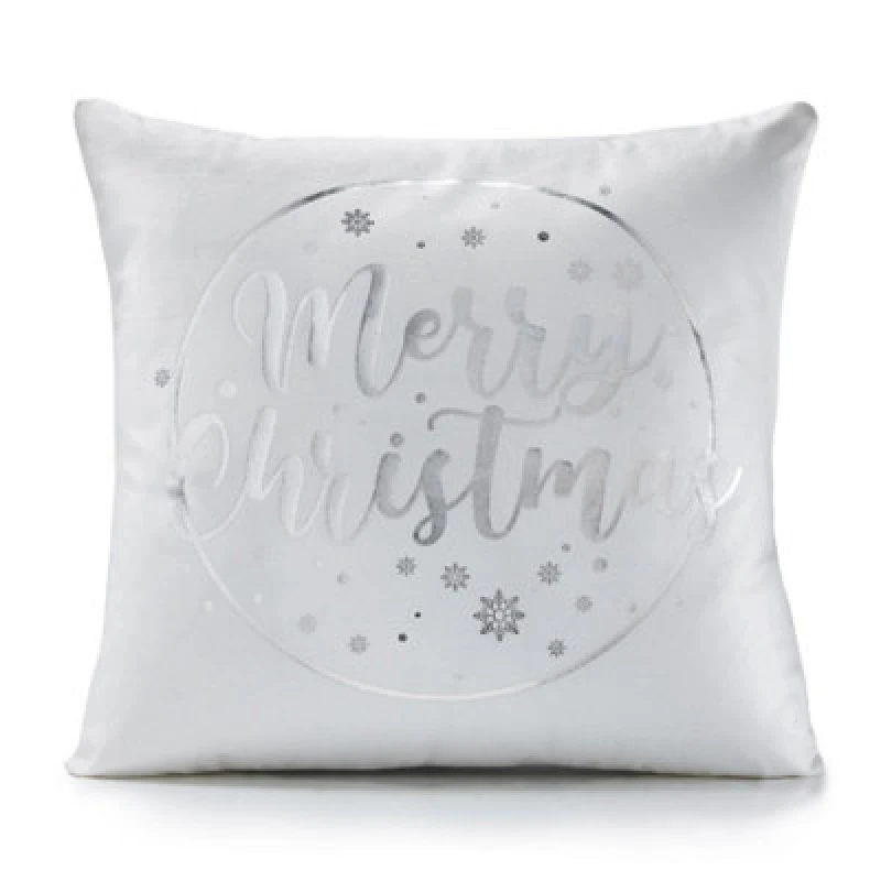 Image of Luxury Living Merry Christmas Silver 18" Christmas Cushion