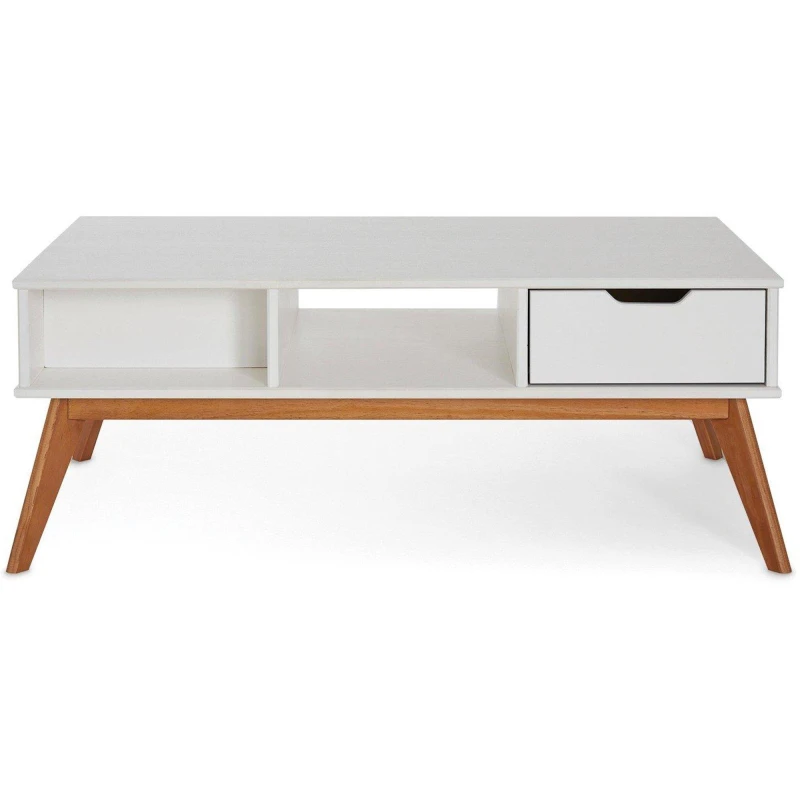 Image of Homelife Bergen Solid Pine Coffee Table - White White One Size