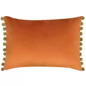 Image of Fiesta Velvet Cushion Rust/Khaki, Rust/Khaki / 35 x 50cm / Polyester Filled