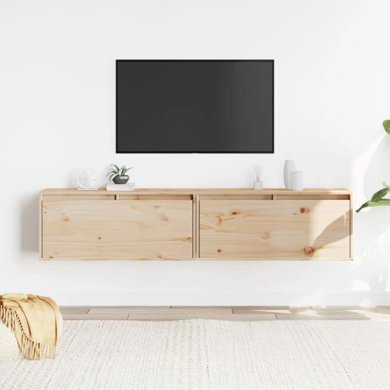 Image of VIDAXL Wall Cabinets 2 pcs 80x30x35cm Solid Wood Pine Vidaxl 8720286840481