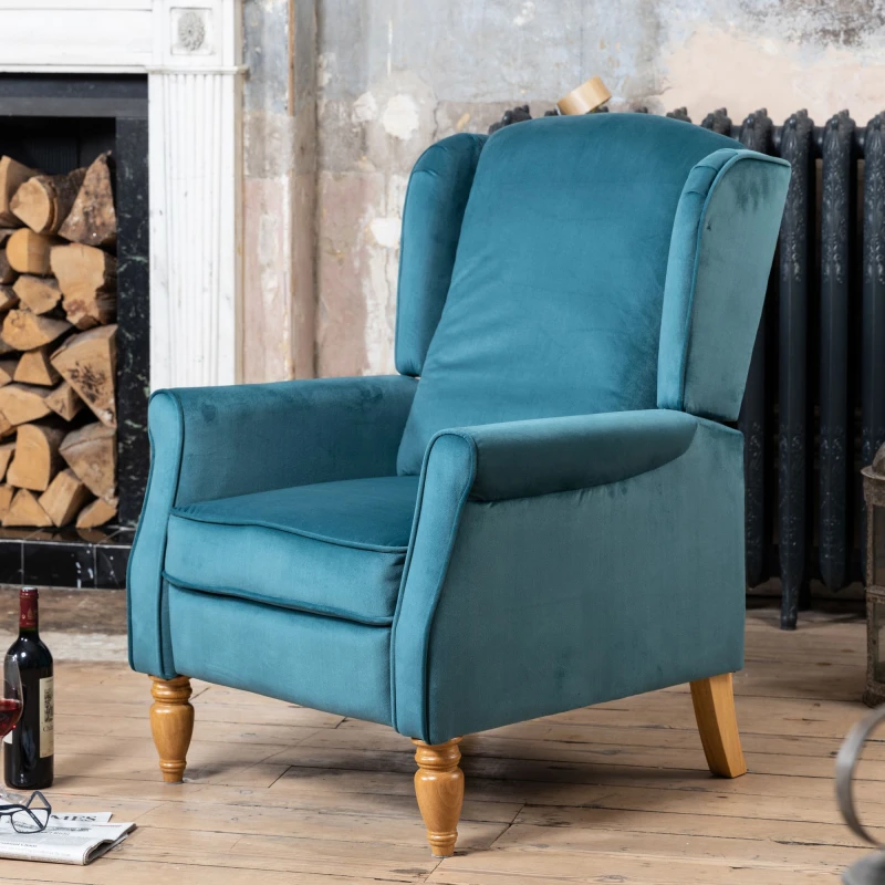 Image of Artemis Home Barksdale Recliner Armchair in Teal Teal Unisex