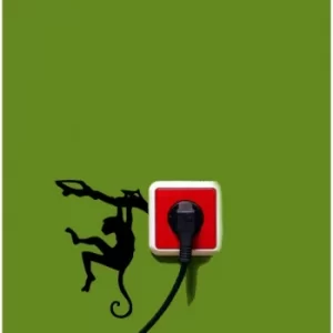 Image of PRIZ-4 Black Decorative Wall Outlet Sticker