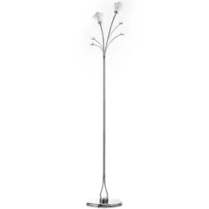 Image of Diamante 2 Light Multi Arm Floor Lamp, Glass Shades