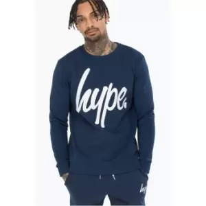 Image of Hype Crew Neck Sweatshirt Mens - Blue