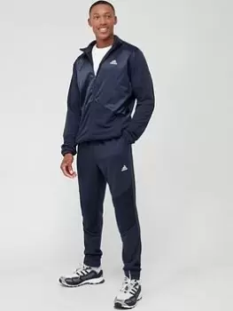 Image of adidas Satin Tracksuit - Navy, Size L, Men