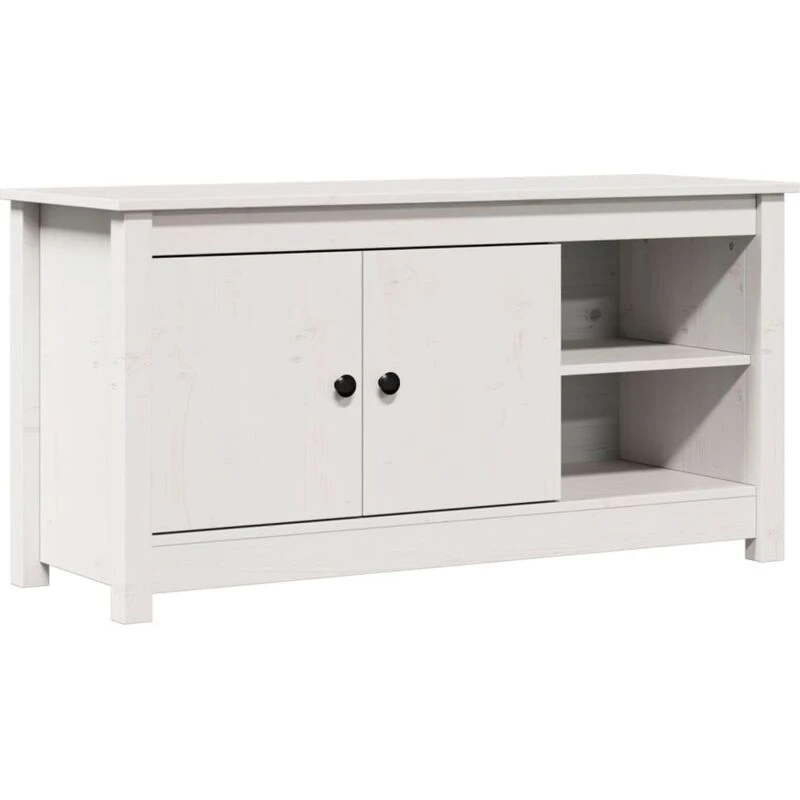 Image of Vidaxl TV Cabinet White 103X36.5X52cm Solid Wood Pine, White 814590