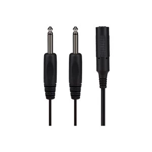 Image of ProSound Twin Mono 0.25" Male Jack to Mono 0.25" Female Jack Cable