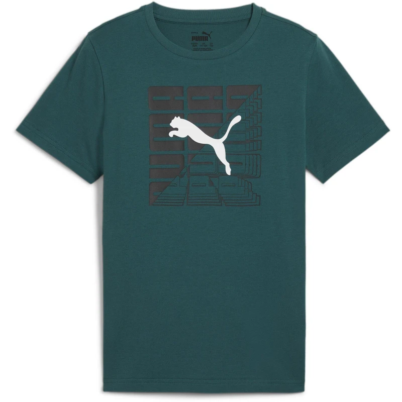 Image of Puma Graphics Tee 1 B T-Shirt Unisex Kids - Green Green 7 - 8 Years