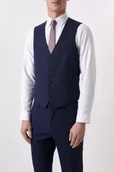 Image of Mens Skinny Fit Navy Marl Waistcoat