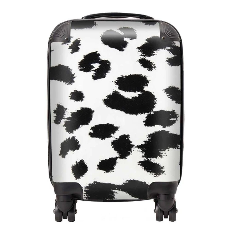 Image of Warren Reed - Designer Black Leopard Print Suitcase Size: Cabin Black Unisex Cabin