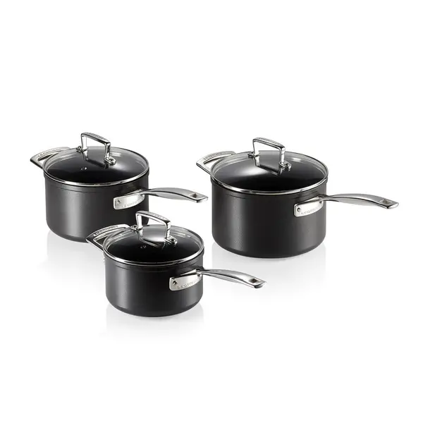Image of Le Creuset Toughened Non-stick Saucepan Set, 3 Piece