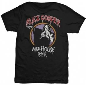 Image of Alice Cooper Mad House Rock Mens Black T-Shirt: Medium