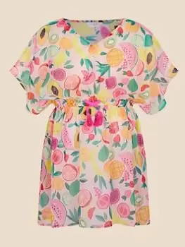 Image of Accessorize Girls Fruit Print Kaftan - Multi, Size Age: 9-10 Years, Women
