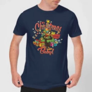 Image of Looney Tunes Its Christmas Baby Mens Christmas T-Shirt - Navy - M