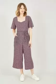 Image of Pink Mini Leopard Print Jumpsuit