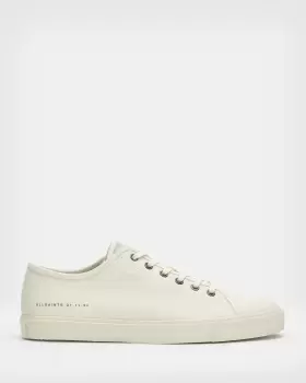 Image of AllSaints White Mens Theo Low Top Trainers, Size: UK 7/US 8/EU 41